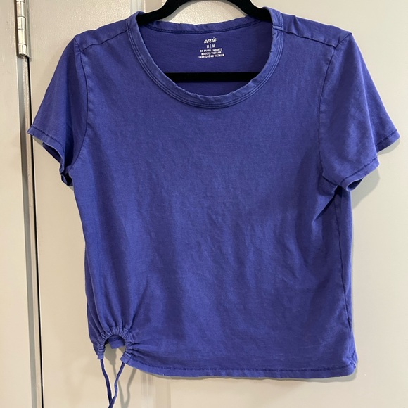 aerie Tops - Aerie Purple Short Sleeve Drawstring Tee